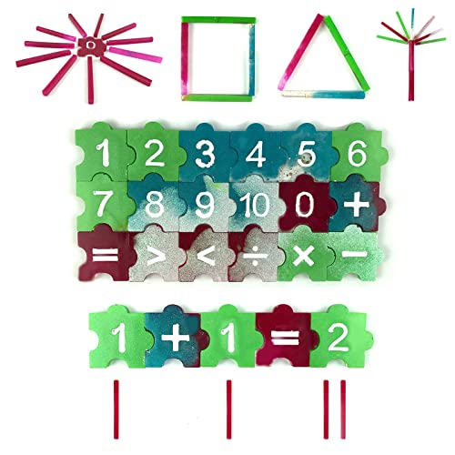 Math Teaching Aids Resin Molds Mathematical Enlightenment Silicone Molds For Resin Addition Subtraction Multiplication Division Molds For Epoxy Resin，For Initiation And Development Of Interest #TOP4