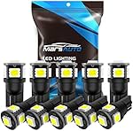 Marsauto 194 LED Light Bulbs, 6000k Super Bright T10 168 2825 5SMD Replacement bulbs for License Plate Lights Lamp, Courtesy Dome Map Door Lights, Pack of 10