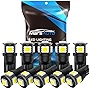 Marsauto 194 LED Light Bulbs, 6000k Super Bright T10 168 2825 5SMD Replacement bulbs for License Plate Lights Lamp, Courtesy Dome Map Door Lights, Pack of 10