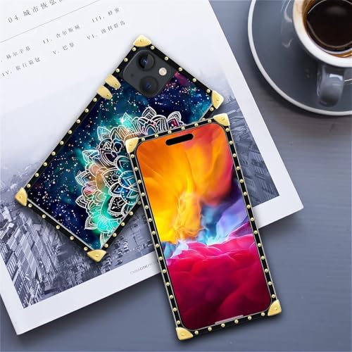 WANKBLC Compatible with iPhone 15 Case, Starry Sky Colourful Mandala Luxury Golden Decoration for Girl Women Soft TPU Shockproof Protective Hard PC Back for iPhone 15 - image 6