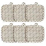 6PCS Cotton Pot Holders for Kitchens, Khaki Checkered Kitchen Pot Holders, Heat Resistant Pot Holder, Pot Rack Set Suitable for Kitchen Baking