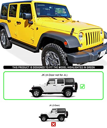 Estribos running boards APS 6in Negro para Jeep Wrangler JK miniatura 2