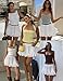Avidlove Women's Pleated Skater Skirt Basic Casual Ruffles Flared Mini Skirts Beach Vacation Clothes forwomen (White,M)