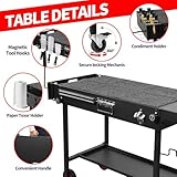 DONWEI Portable Grill Cart Stand,Universal Cart for Weber Q, Ninja Woodfire, Blackstone | Fits 17 & 22 Inch Tabletop Grills | Portable Grill Table - Image 5