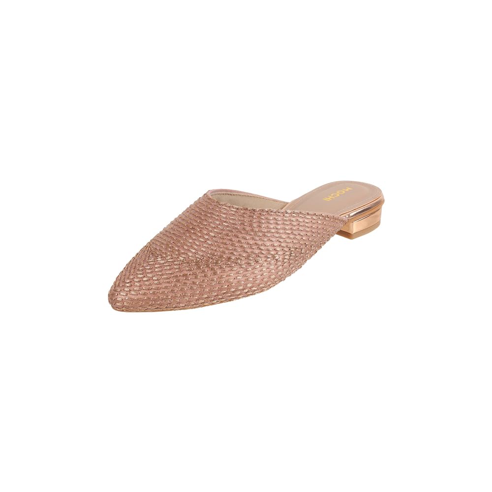 mochi Women Synthetic Ethnic Flat Mule Shoes-picture-24
