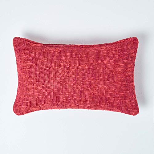 HOMESCAPES Housse de Coussin Terracotta en Coton, Collection Nirvana, Housse de Coussin 30 x 50 cm