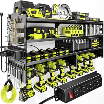 best garden tool organizers with integrated tool charging station