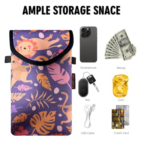 Image of Neoprene Phone Sleeve Pouch Case Bag for Men Women w /Crossbody Strap /Neck Lanyard for iPhone 17 /16 /15 /14 Pro Max, Samsung S25,Pixel 10