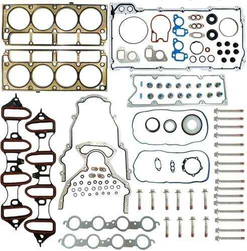 Head Gasket Set with ES72220 Bolts Intake Manifold Oil Pan Gasket Set Compatible with Chevy GMC Cadillac Buick Vehicle 2007-2013 Express Silverado Suburban Sierra Yukon 5.3L Engines