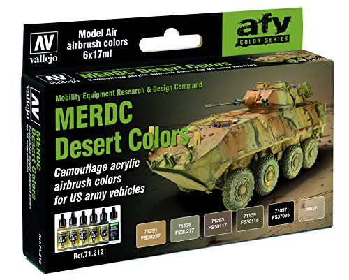 Vallejo Ensemble de modèles Air US MERDC Desert Colors kit peinture aérographe maquette militaire