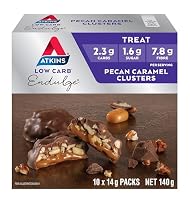 Atkins Pecan Caramel Clusters, Dessert Favourite, High in Fiber, Low Carb, 2g Sugar, 10 Count