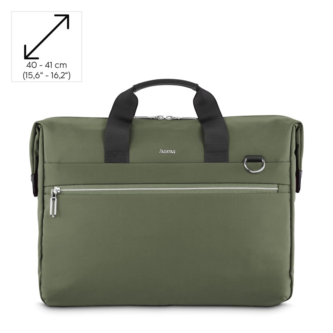 Hama | Maletín para portátil 15,6 pulgadas (funda protectora ordenador resistente acolchada compartimento tablet 12,9 bolso portátil 16 pulgadas bandolera ajustable maleta de 13 litros) verde