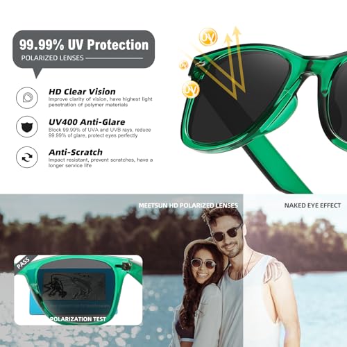 Image of MEETSUN Polarized Sunglasses for Women Men Classic Retro Square Frame Driving Sun Glasses UV Protection