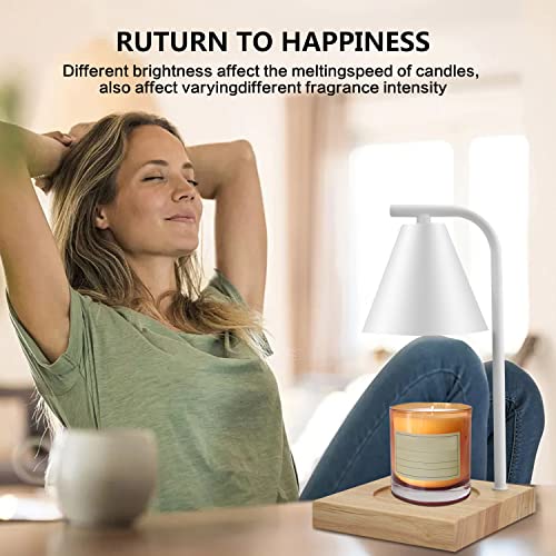 Sokcvsea Fragrance Candle Warmer Lamp - Home Decor Candle Warmer For Small Large Size Jar Candles Warmer Lamp Wooden Base (Square White) #TOP5
