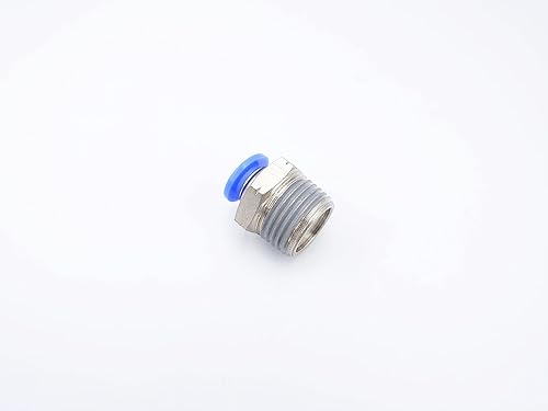 Vista 228 de Empuje para conectar conexión de tubo de 1/8" OD x 1/4" macho NPT rosca, línea de agua recta macho neumática, conectores de empuje rápido