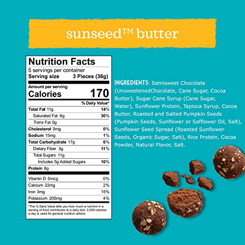 Enjoy Life Enjoy Bites, Sunseed Butter Chocolate Truffles, Dairy Free, Soy Free, Nut Free, Gluten Free, Non Gmo, Vegan, Allergy Friendly Snacks, 6.4 Oz ( 6 Packs) #TOP6
