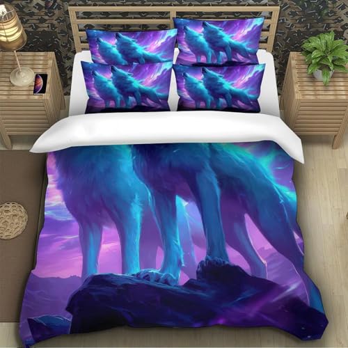 Housse de couette loup ultra douce en microfibre de qualité supérieure