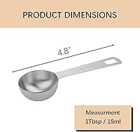 Vista 2 de 1PCS 1tbsp (3tsp, 15ml, 1/2oz) Single Measuring Spoon, Stainless Steel Individual Teaspoons Only