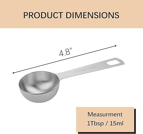 Miniatura 2 de BERYLER 1 cucharada (0.5 fl oz  3 cucharaditas  116 taza  12 oz) cuchara medidora individual, cucharas medidoras individuales de acero inoxidable,