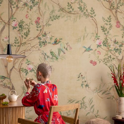 Papel pintado autoadhesivo para dormitorio que cubre imperfecciones con diseño de flores 4