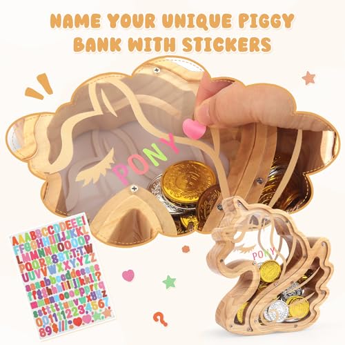 23% Off Foyucool Wooden Unicorn Piggy Bank for Kids - Image 6
