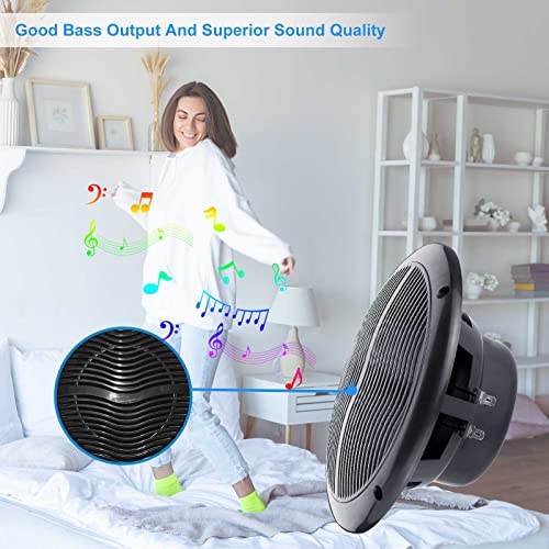 Herdio 6.5 Inch Marine Bluetooth Speakers 2 Way 120W Peak Boat Speakers For Car/Atv/Utv/Golf Cart Use, Pair, Black #TOP3