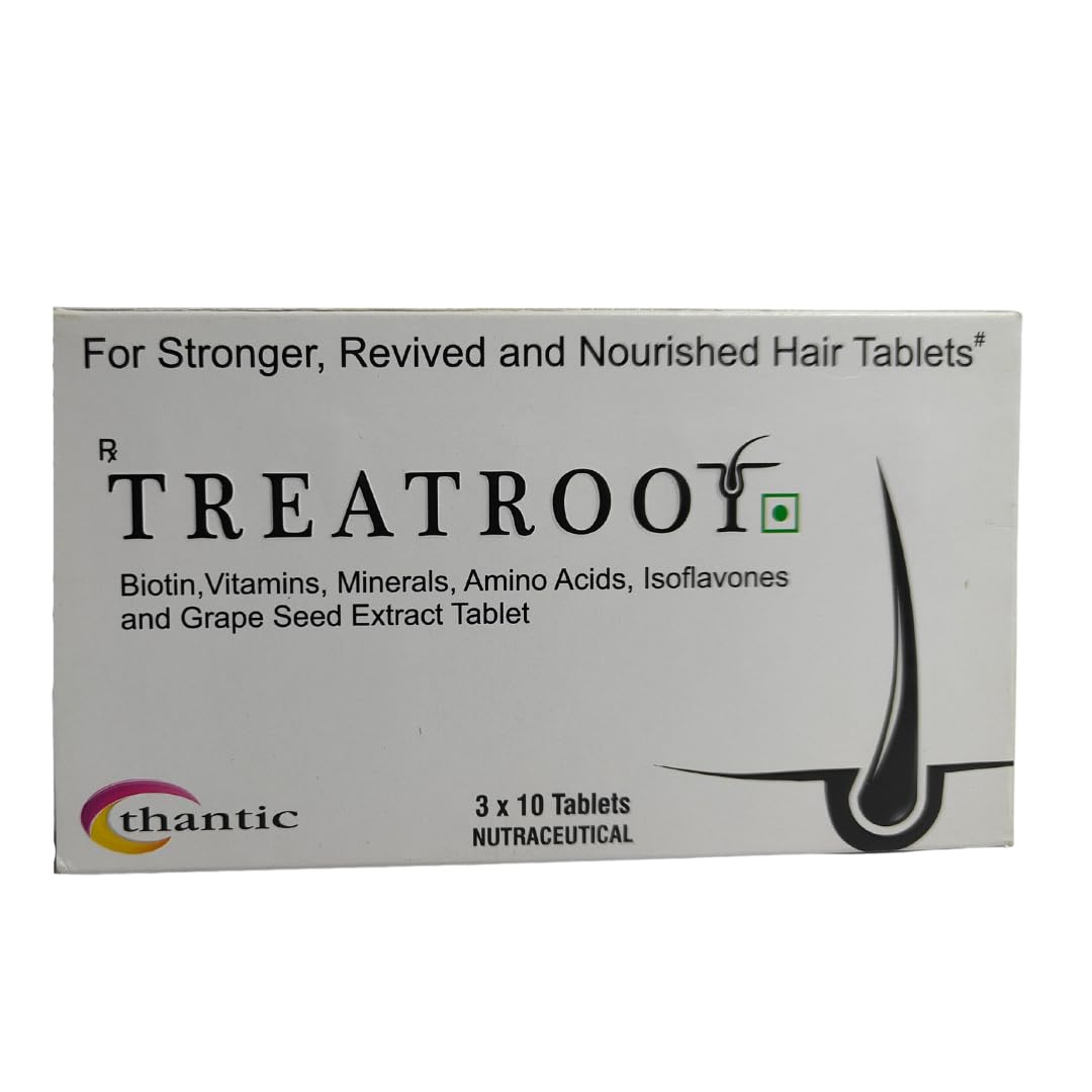 Treatroot Biotin, Vitamins, Minerals, Amino Acids, Isoflavones and Grape Seed Extract Tablets (3Nx10) For Stronger, Revived and Nourished Hair (B0C8NSPB62) Amazon Price History, Amazon Price Tracker