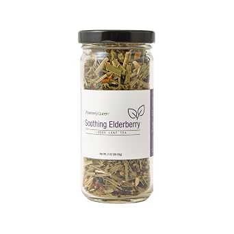 Soothing Elderberry Loose Leaf Tea, Pure Natural Herbal Tea Blend with Ginger Root, Lemongrass and Cinnamon 2 ounce