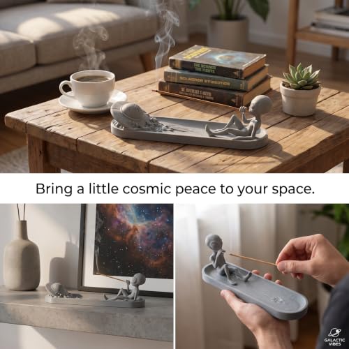 Image of Vikson International Alien Incense Holder | Alien Stick Incense Burner & Ash Catcher Tray, Zen Meditation Room Decor & Stoner Desk Accessory