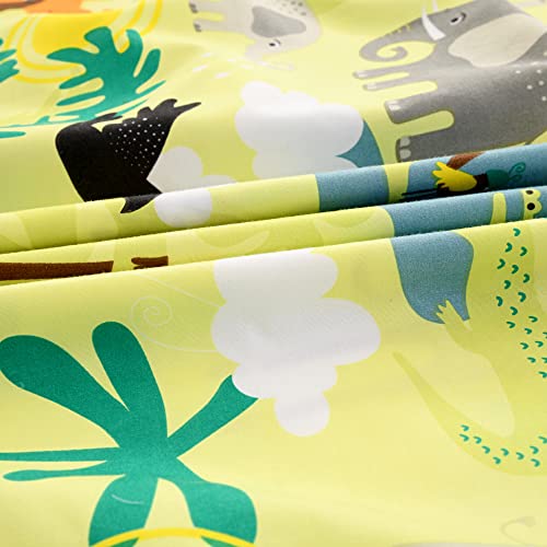 Kwlover 2Pc Soft Bed Fitted Sheet And Pillowcase Set, Cute Animals Printed Sheets For Kids Twin Size Bed (Yellow, Twin) #TOP3