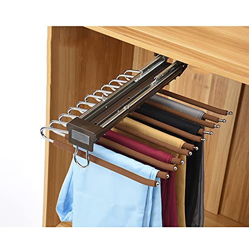 Space-Saving Extendable Pants Hangers - Multi-Function Closet Organizer Rack for Jeans, Trousers, Ties, and Scarves - Pull-Out Hanging Rail for Efficient Storage