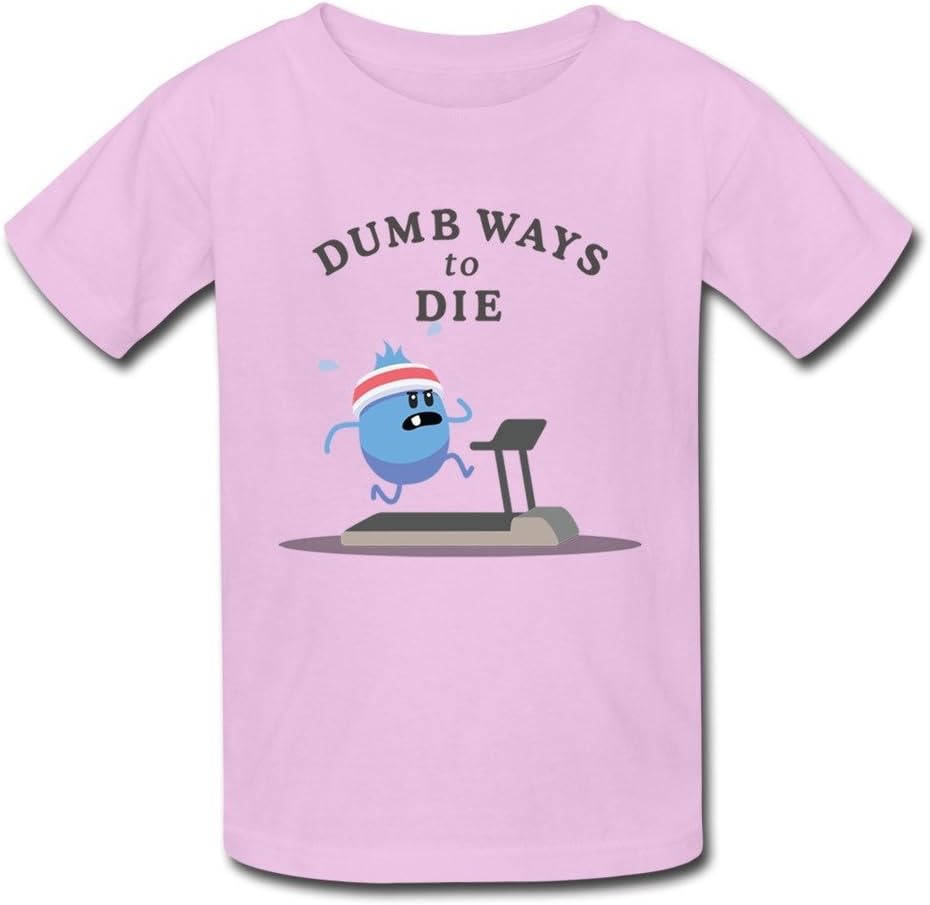 LIMEI Kid's Dumb Ways To Die Cotton T-shirt Pink S