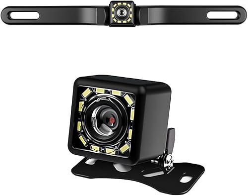 Cámara de respaldo para automóvil, cámara de visión nocturna HD de 12 LED, cámara de respaldo gran angular de 150 para automóvil, con soporte