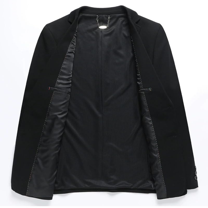 Men's Black Slim Fit Spring Suit Jacket Classic Fit Business Casual Formal for Wedding Party3