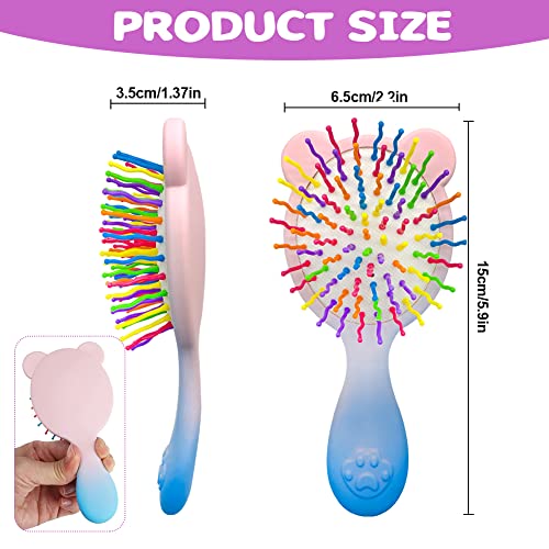 Toddler Detangler Hair Brush and Comb Set - 3-Piece Mini Airbag Massage Tool for Girls - Cute Kids' Pocket Design - Image 2