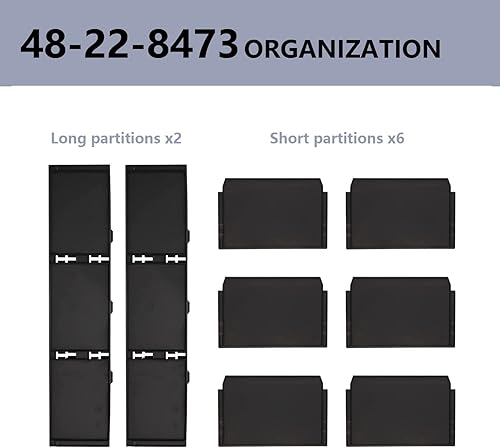Miniatura 2 de 48-22-8473 separadores de paquetes para Milwaukee packout 3 Divisores de cajones Caja de herramientas (negro)