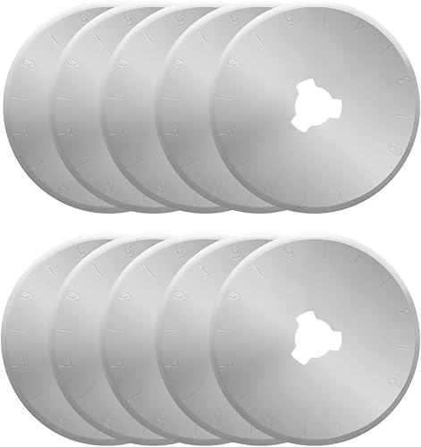 Miniatura 8 de Cuchillas de corte rotativas de 0.116 pulgadas, paquete de 10 cuchillas de repuesto, cortador más afilado para costura, acolchado, tela y