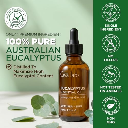 Image of 100% Pure Eucalyptus Essential Oil - 4 Fl Oz - Eucalyptus Oil for Hair, Skin, Diffuser, Aromatherapy & DIY Candle Making Scent