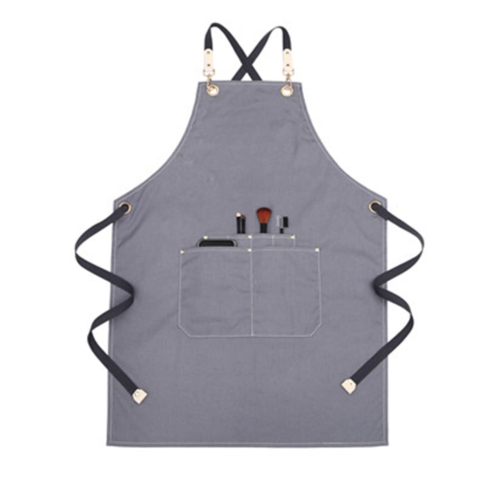 Grembiule Uomo, Regolabile Grembiule Jeans Tela, Lavabile Durevole Grembiule Lavoro Uomo con Anello Multitasche for Artigiano Falegname Artista Pittori Barman Tatuatore, Unisex