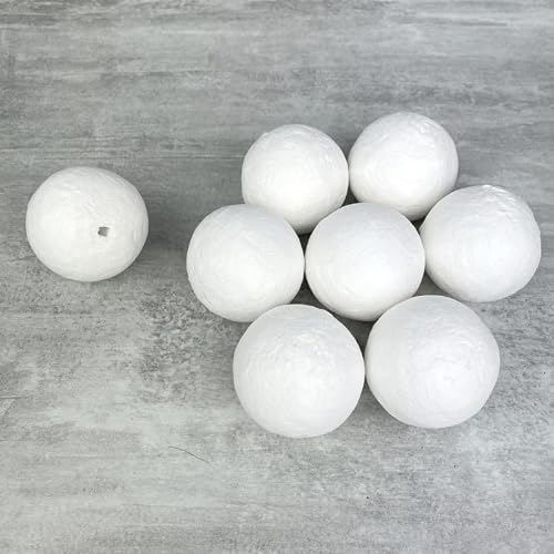 Lealoo 25 Boules de 4 cm en ouate de Cellulose, Billes Blanches en Coton compressé de 40mm avec Trou
