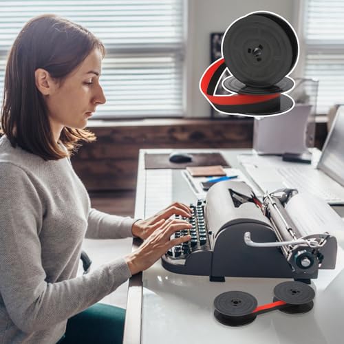 2er Pack GR4 Farbband für Schreibmaschine, Kompatibel mit Klassischen Modellen Rot und Schwarz Nylon Typewriter Farbband Doppel Spule Schreibmaschinen Farbband Jeweils 7 Meter