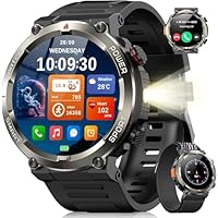 Blackview Smartwatch Uomo, Orologio Intelligente Fitness con Chiamate Bluetooth,1.45″ Militari Smart Watch Tracker 100+ Modalità Sportive per Cardiofrequenzimetro,SpO2, Torcia,Bussola per Android iOS