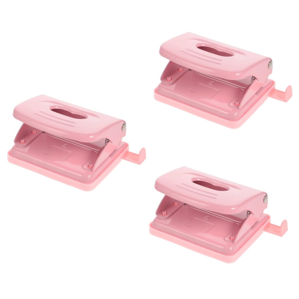 SHINEOFI 3pièces Perforateur à Papier Manuel Plastique Outil De Perçage Pour Bureau Puncher à Double Trou Pour Planificateurs Et Macarons