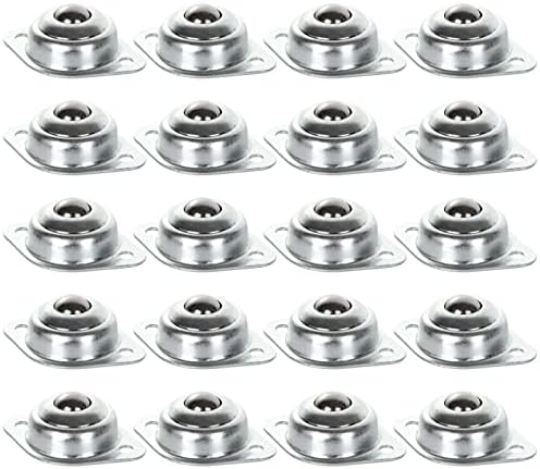 16 Pack 1/2" Roller Ball Transfer Bearings, Carbon Steel Ball Transfer Unit Swivel Ball Caster Roller Transfers, Ball Casters Bearing Universal Rotation Caster for Transmission, Conveyor, Roller Stand