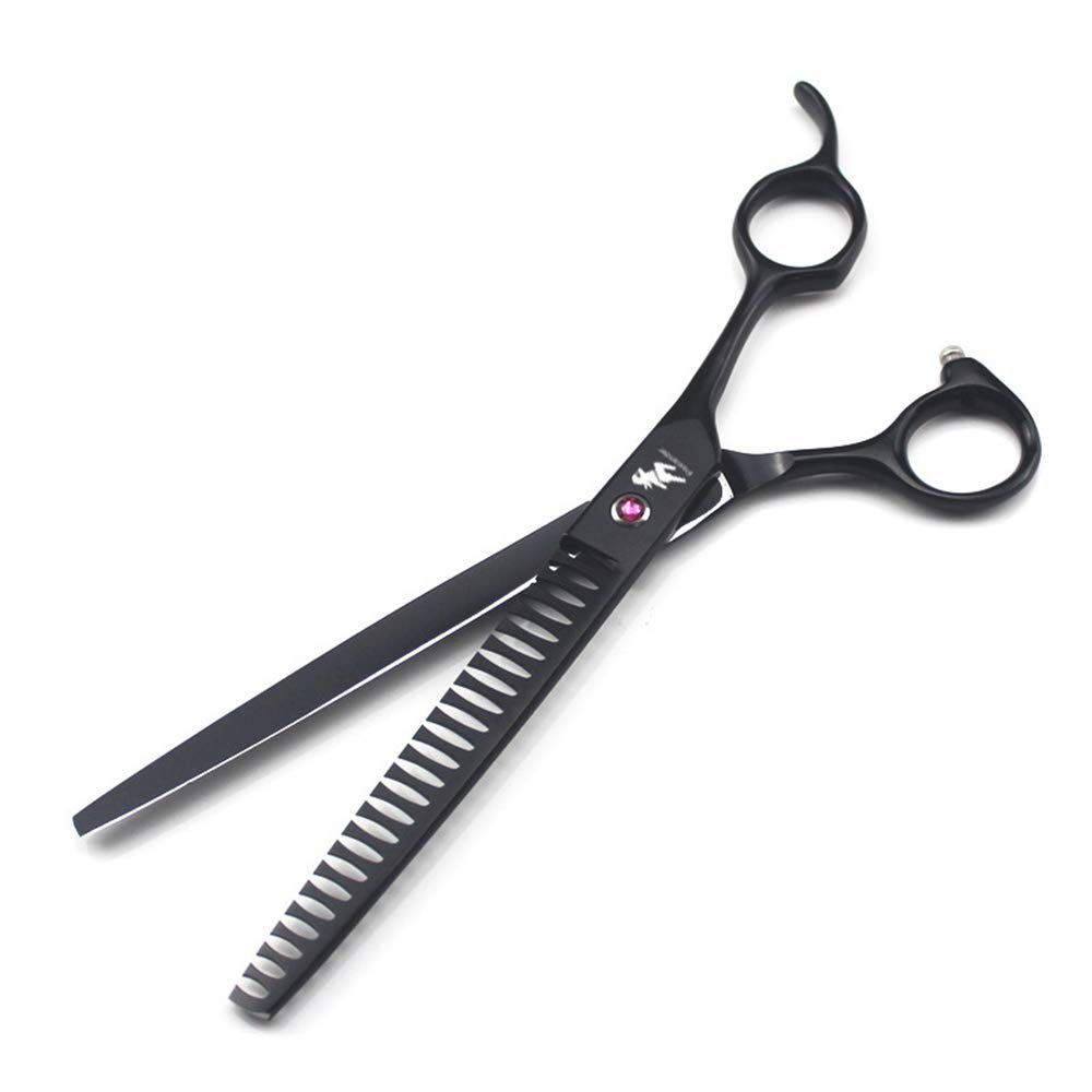 Freelander - Kit de tijeras para el cuidado de mascotas de 8.0 in, color negro, para perros o gatos, con tijeras de corte, tijeras de adelgazamiento, tijeras curvas, peine de aseo
