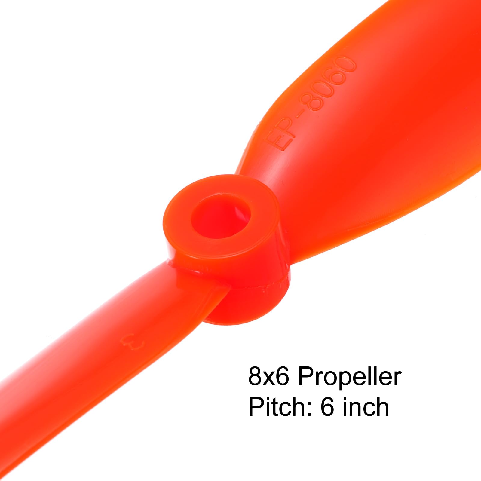QUARKZMAN 8060 Hélices 8x6 Hélice 2 Paletas Fija-ala Naranja Reemplazo Accesorios con Adaptador Anillos para Avión RC Avión, Paquete de 16
