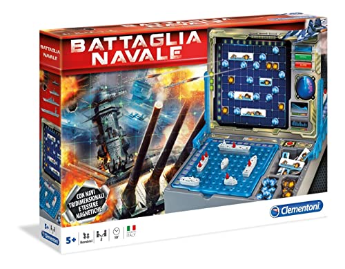 Clementoni - Battaglia Navale, Gioco da Tavolo di Strategia e Logica, per Bambini 6+ Anni e Adulti, con Tabellone e Navi...
