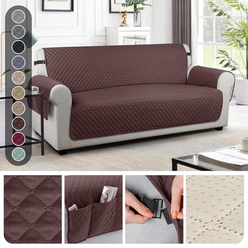 Image of TAOCOCO Sofa Covers 3 Seater,Settee Covers,Sofa Slipcovers,Pet Couch Covers,Non Slip Sofa Covers,Washable Sofa Protectors for Dogs(Chocolate)