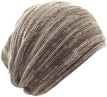 Amazon Co Jp 品 サマーコットンニットキャップ 薄手 茶xベージュ 服 ファッション小物