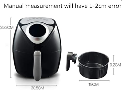 Air Fryer Air Fryer Home Smart Touch Screen Electric Fryer Oil Free Large Capacity Fry Machine for Kitchen Color: Black, Size: 32.2x32.2x37.5cm